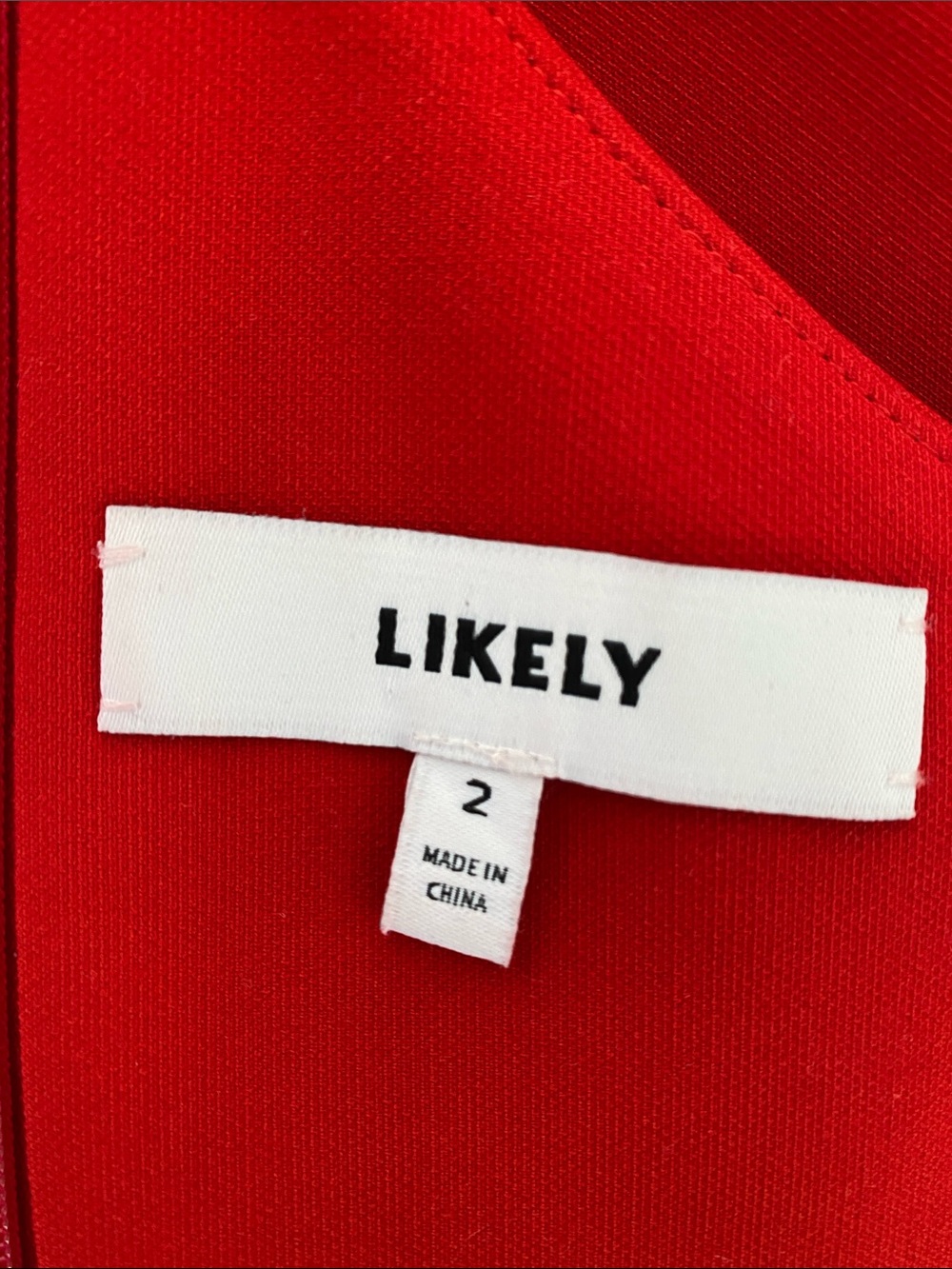 LIKELY Charles Red Bodycon Cocktail Dress, Size 2 - Picture 15 of 16